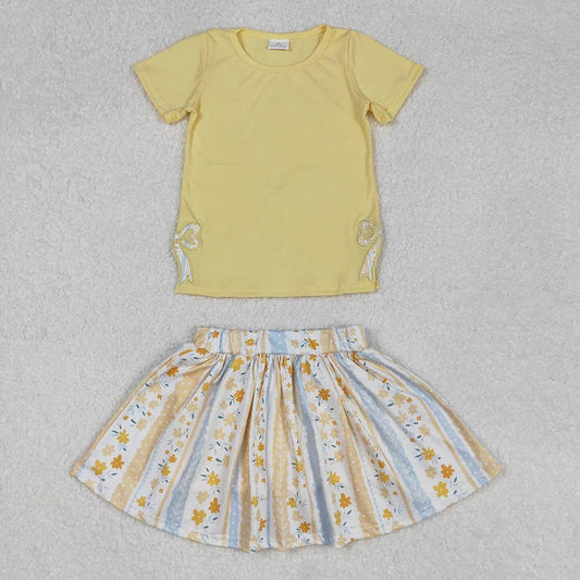 Yellow and Blue Floral Skort Set