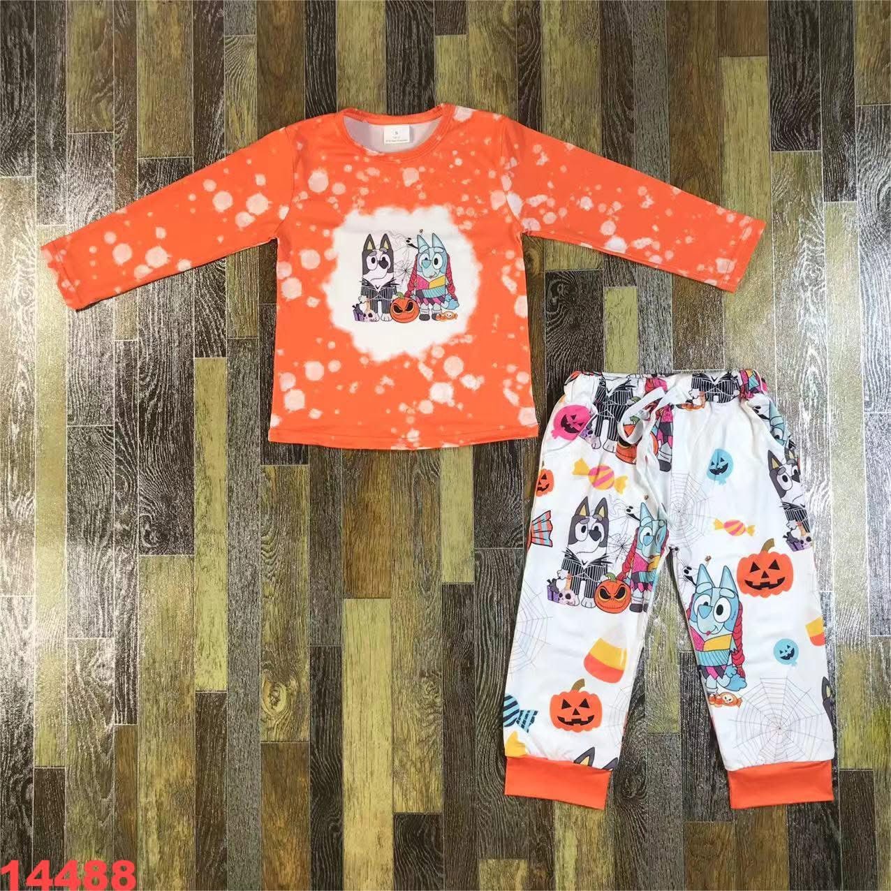 Blue Dog Halloween Jogger Set