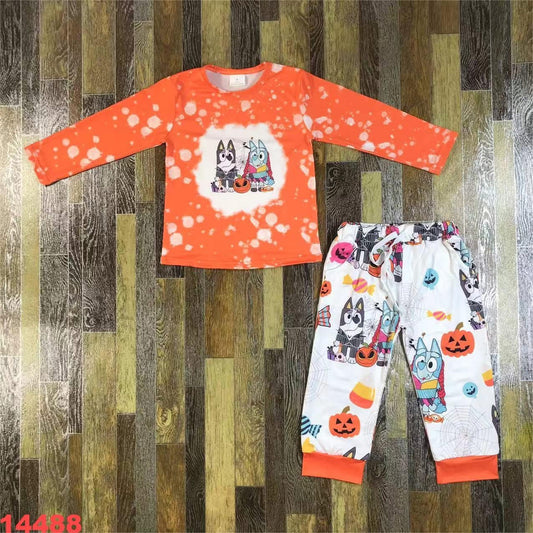 Blue Dog Halloween Jogger Set