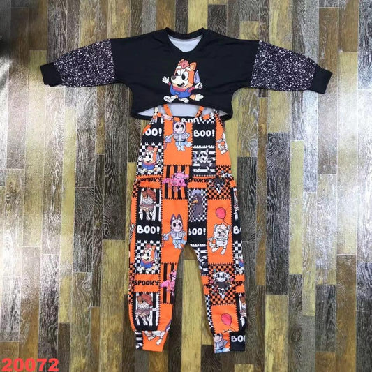 Boo Blue Dog Overall Set