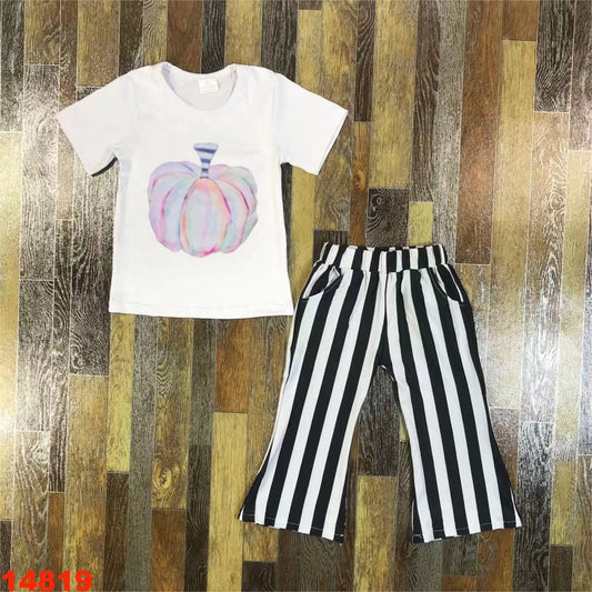 Watercolor Tie Dye Pumpkin Pants Set