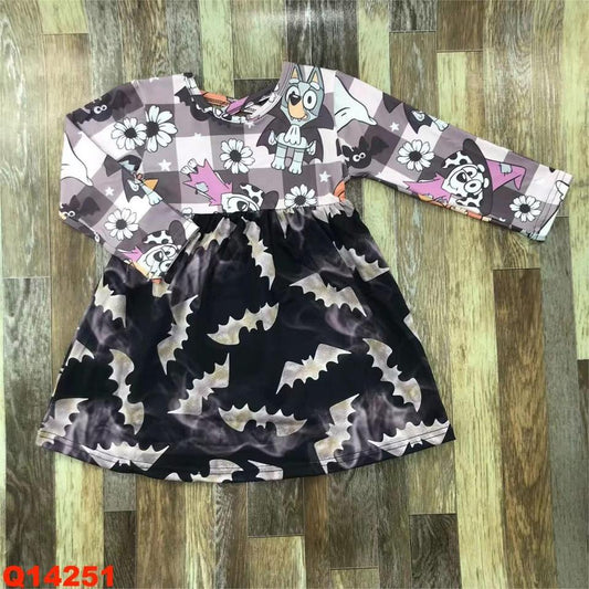 Blue Dog Bats Dress
