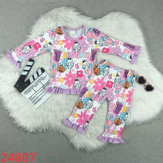Spooky Floral Ruffle Pajama Set