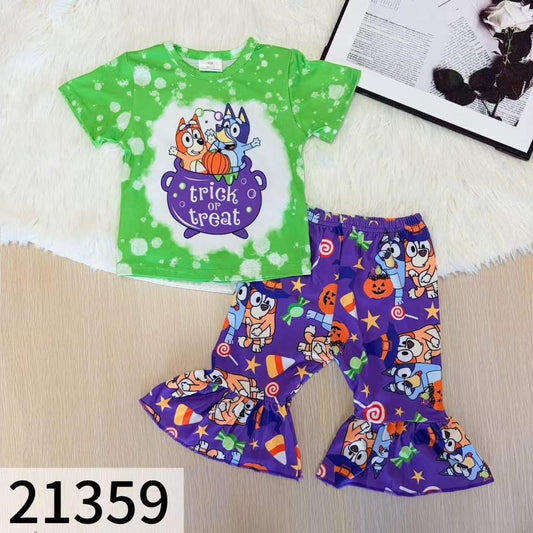 Trick or Treat Blue Dog Pants Set