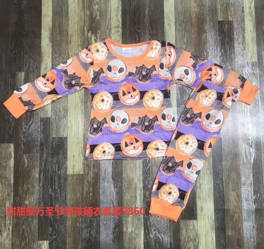 Watercolor Halloween Donut Pajama Set
