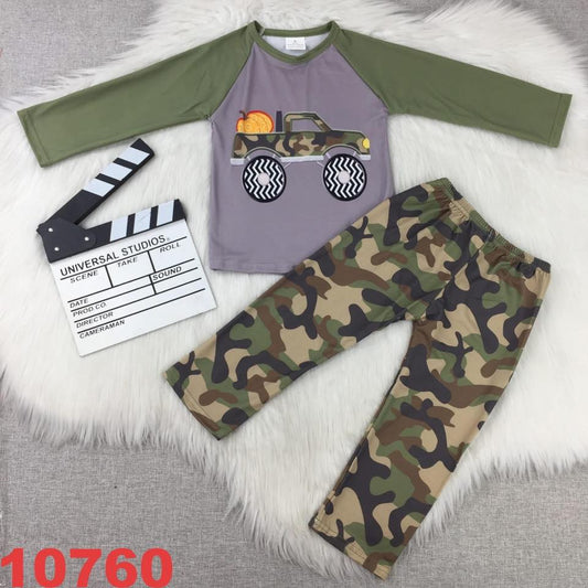 Pumpkin Monster Truck Pants Set