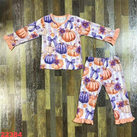 Coquette Pumpkin Ruffle Pajama Set