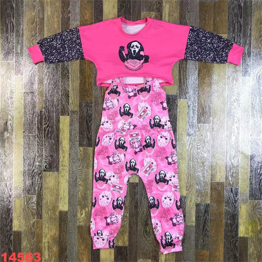 No You Hang Uo Overall and Long Sleeve Top Set