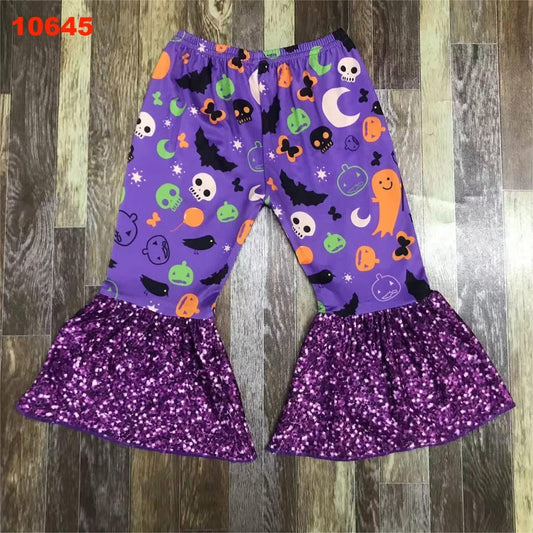 Halloween Sequin Bell Bottom Pants