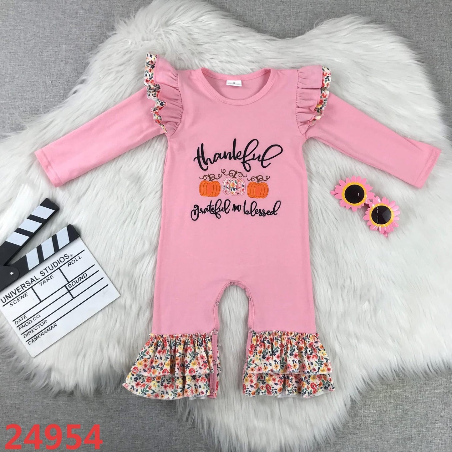 Thankful Grateful Blessed Romper
