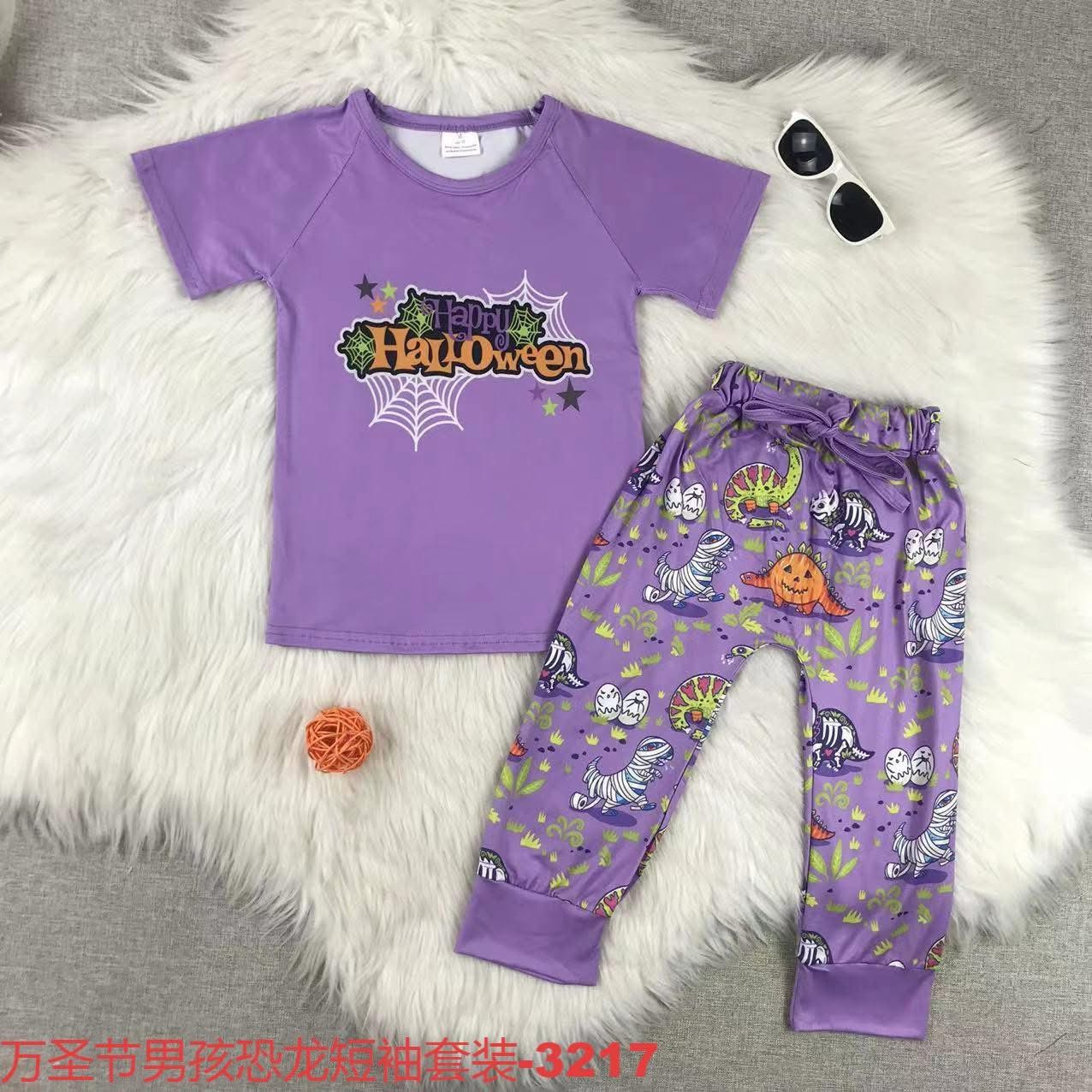 Happy Halloween T-Rex Pants Set
