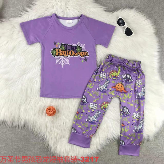 Happy Halloween T-Rex Pants Set