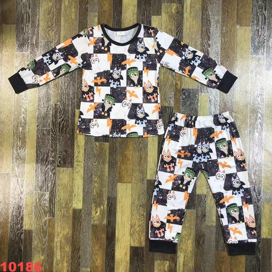 Checkered Blue Dog Pajama Set