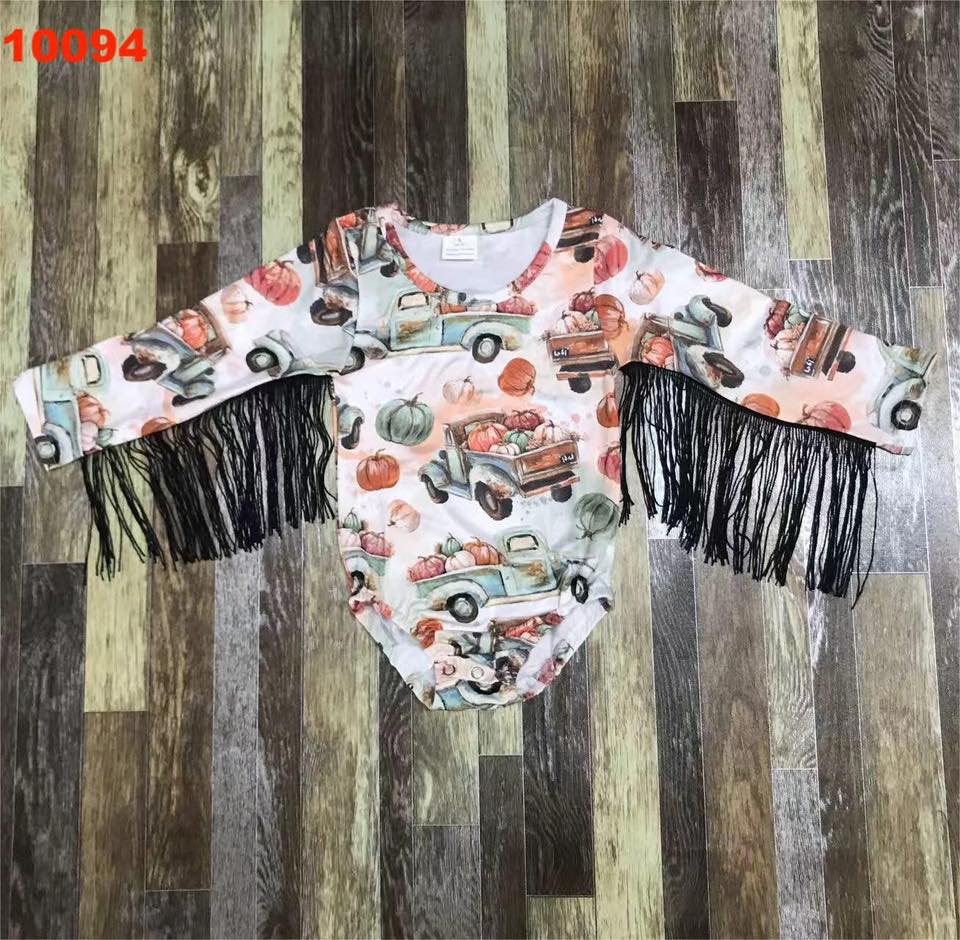 Pumpkin Truck Fringe Romper