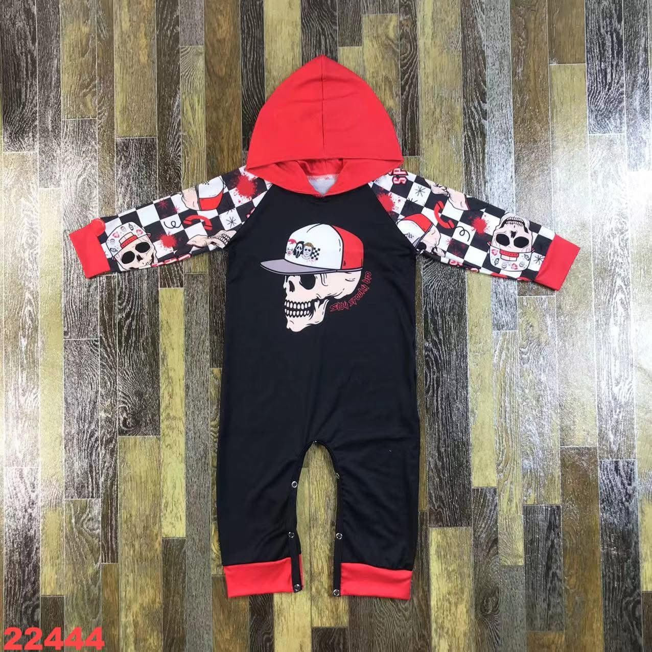 Checkered Skull Romper
