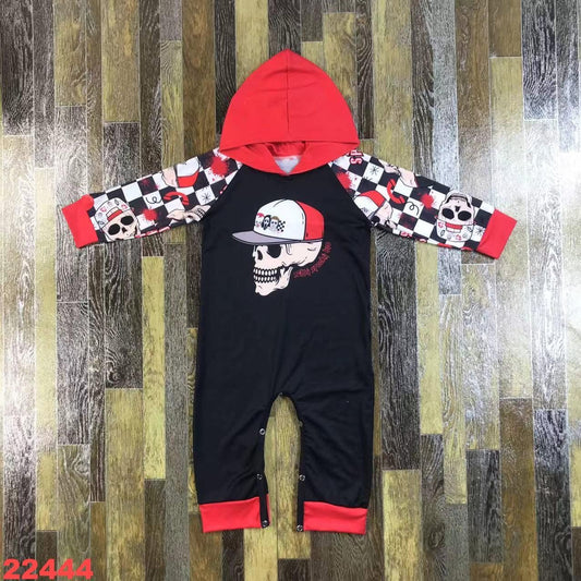 Checkered Skull Romper
