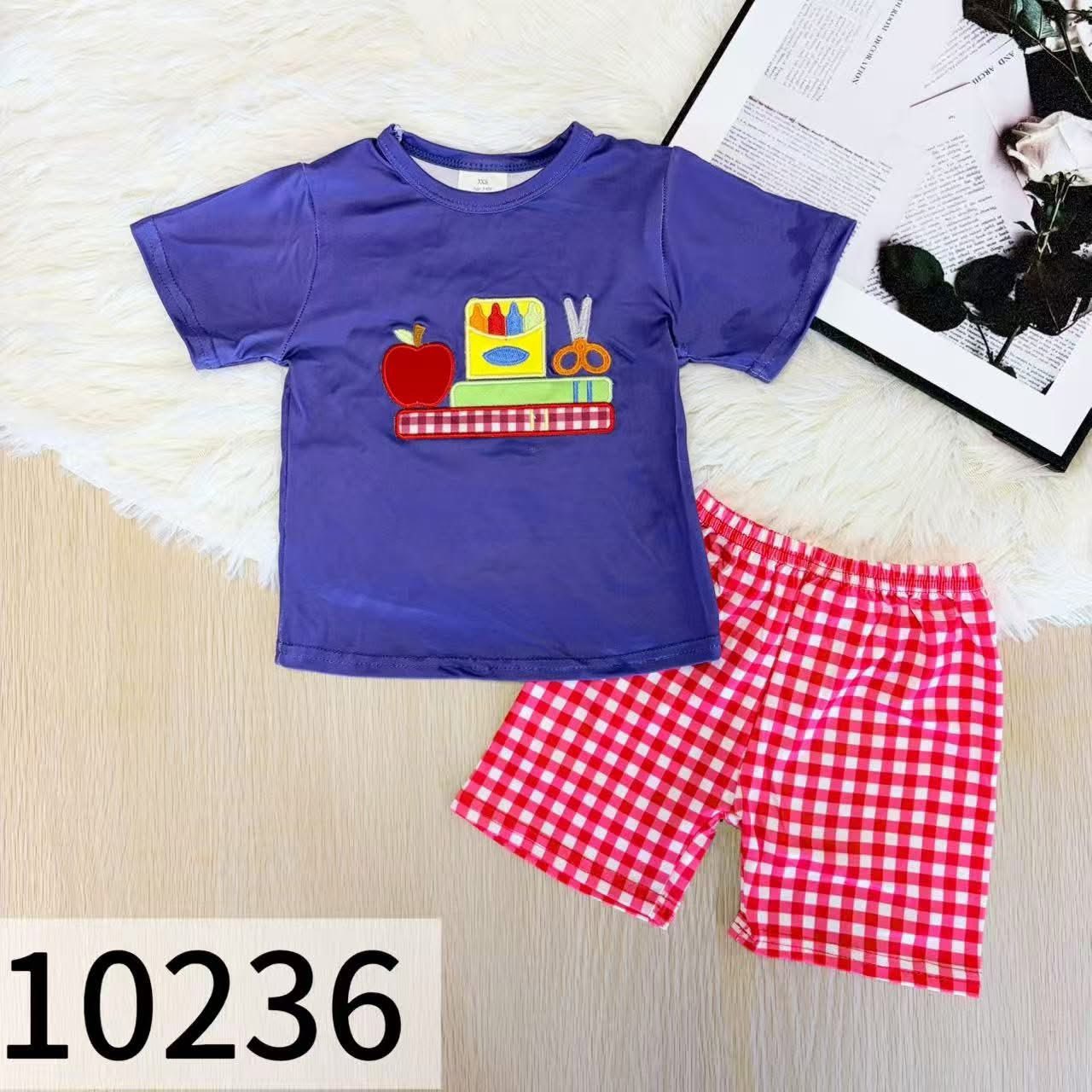 Back to School Gingham Shorts Set