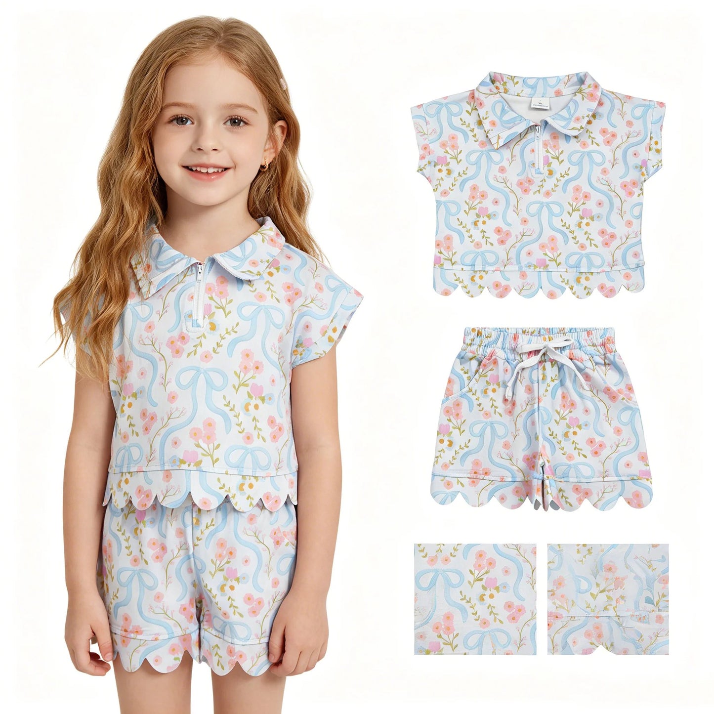 Floral Coquette Shorts Set