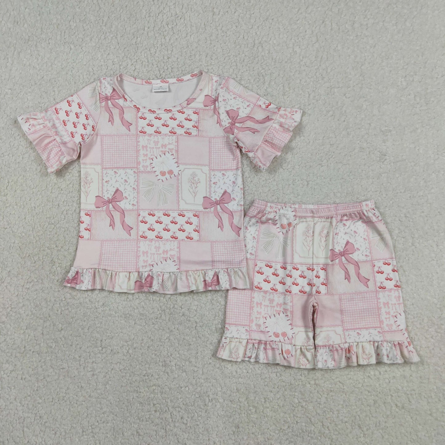 Coquette Patchwork Ruffle Shorts Set