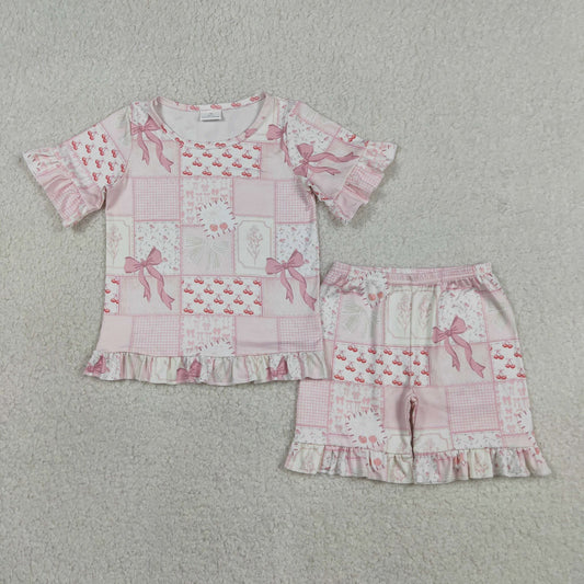 Coquette Patchwork Ruffle Shorts Set