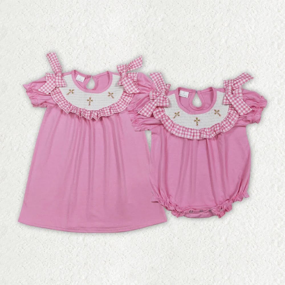 Pink Smocked Crosses Collection
