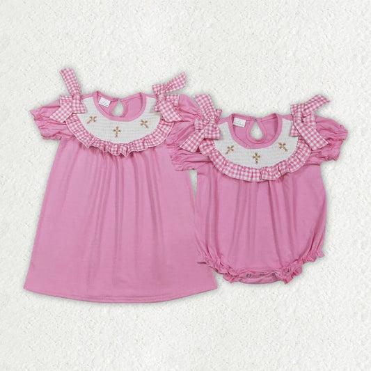 Pink Smocked Crosses Collection