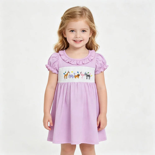 Animal Party Smocked Dress