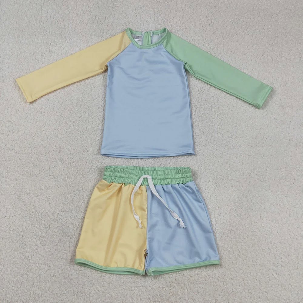Boys Two Piece Color Block Swim Set