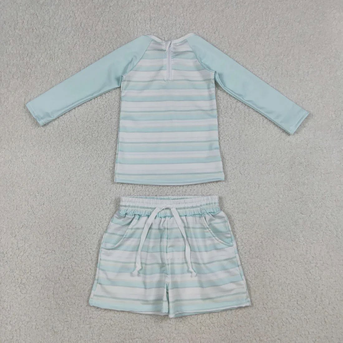 Boys Blue Striped Swim Set