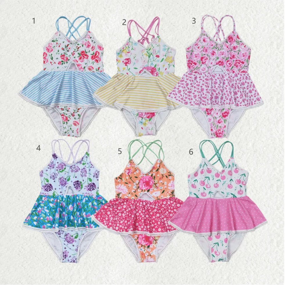 One Piece Floral Lace Swimsuits