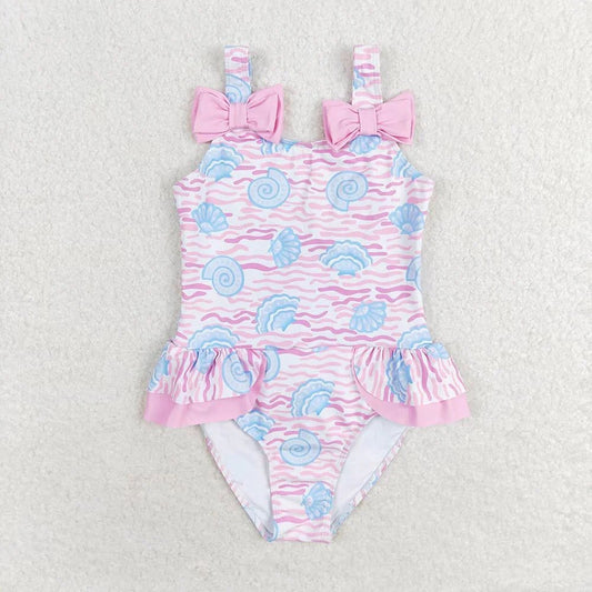One Piece Seashell Bow Swimsuit