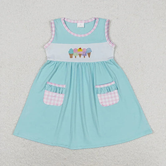 Blue and Pink Gingham Ice Cream Dress