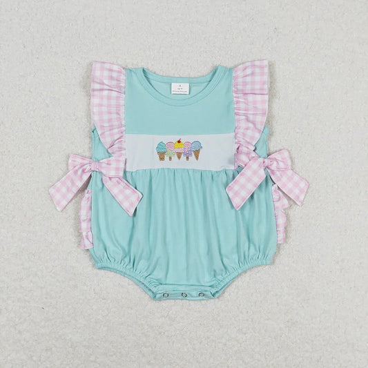 Blue and Pink Gingham Ice Cream Bubble