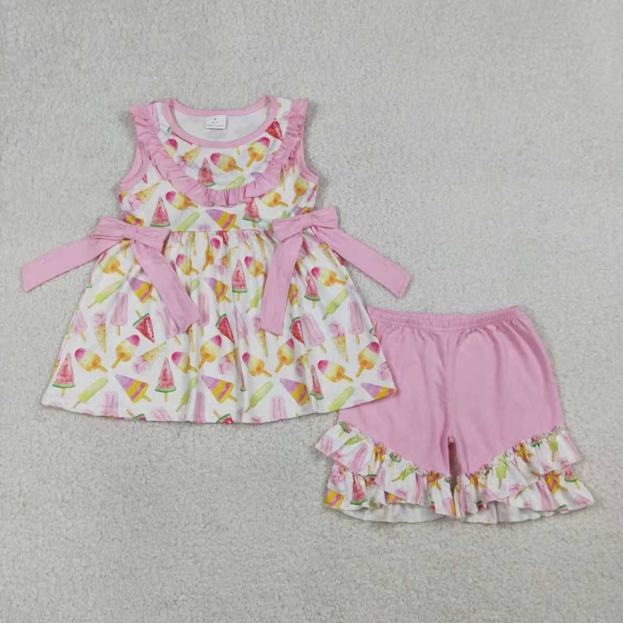 Fruity Popsicle Ruffle Shorts Set