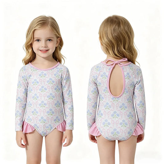 Hydrangeas & Bows One Piece Swimsuit