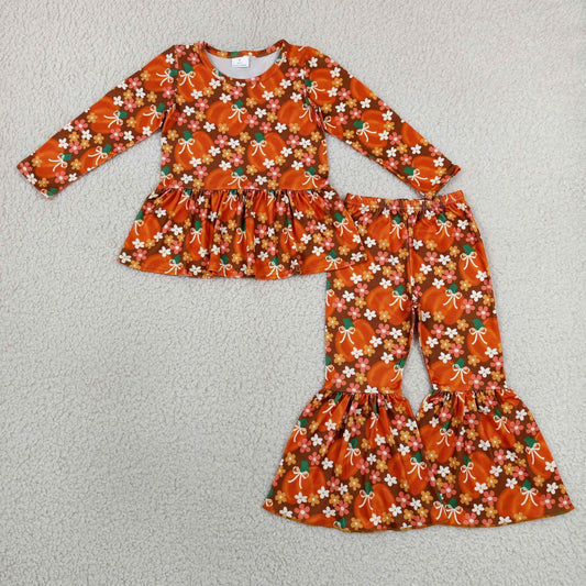 Coquette Floral Pumpkins Pants Set