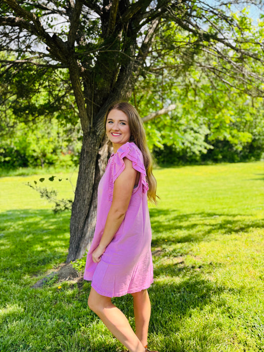 Umgee Pink Ruffle Dress