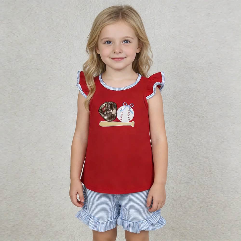 Baseball and Bows Shorts Set