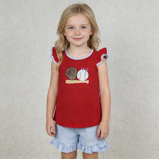 Baseball and Bows Shorts Set