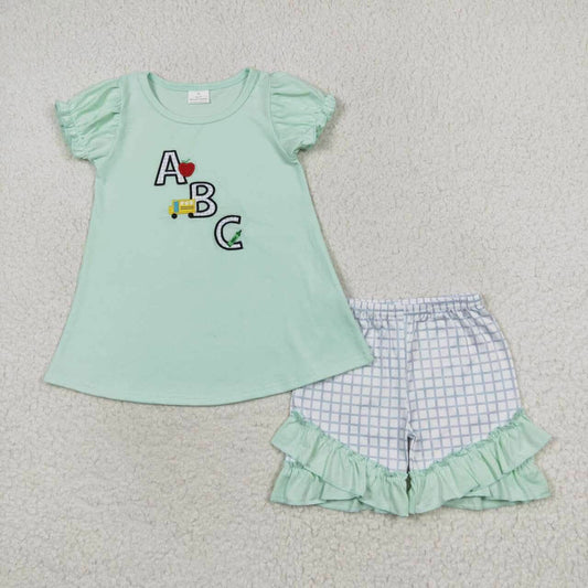 ABC Ruffle Shorts Set