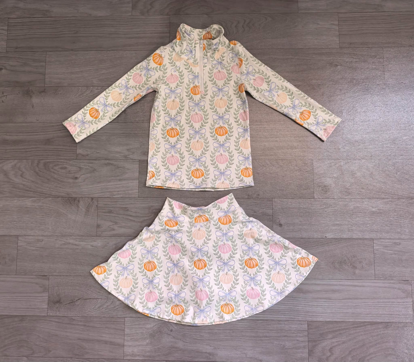 Coquette Pastel Pumpkins Skort Set