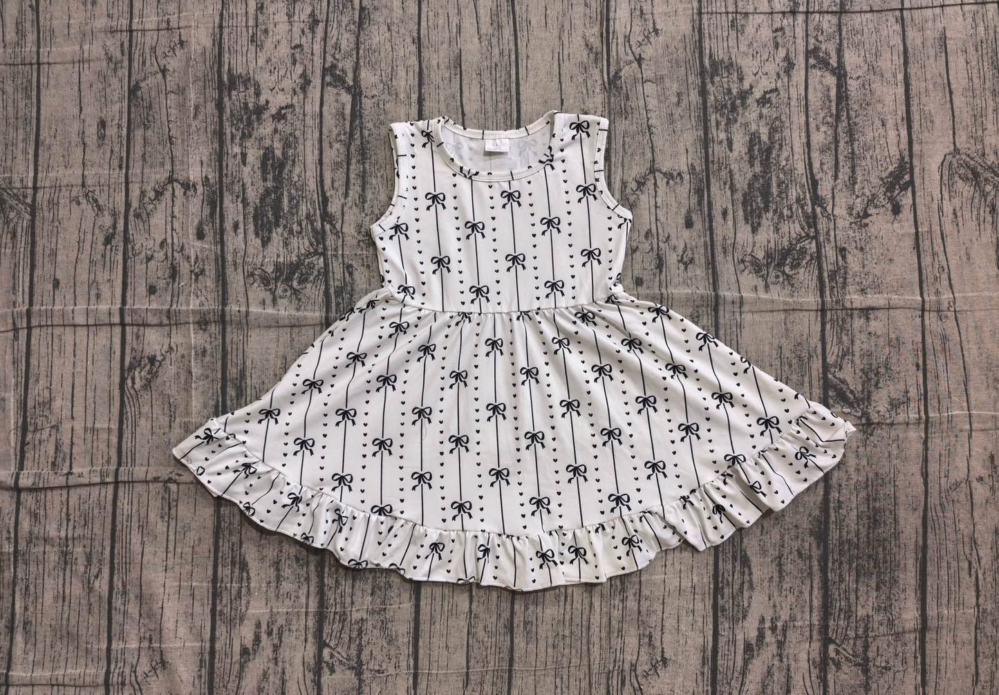 Black Bow Ruffle Dress