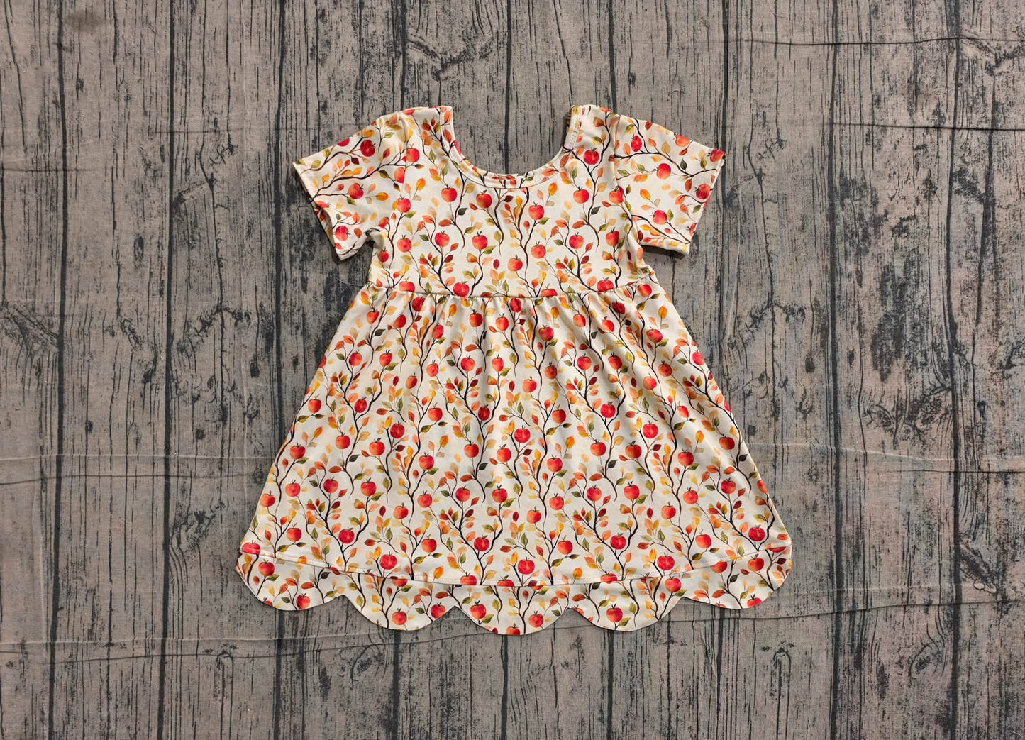 Fall Floral Scalloped Dress