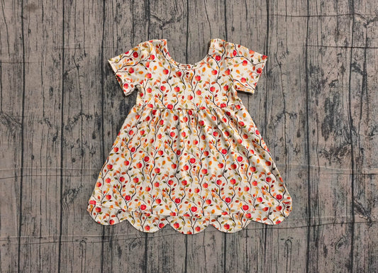 Fall Floral Scalloped Dress