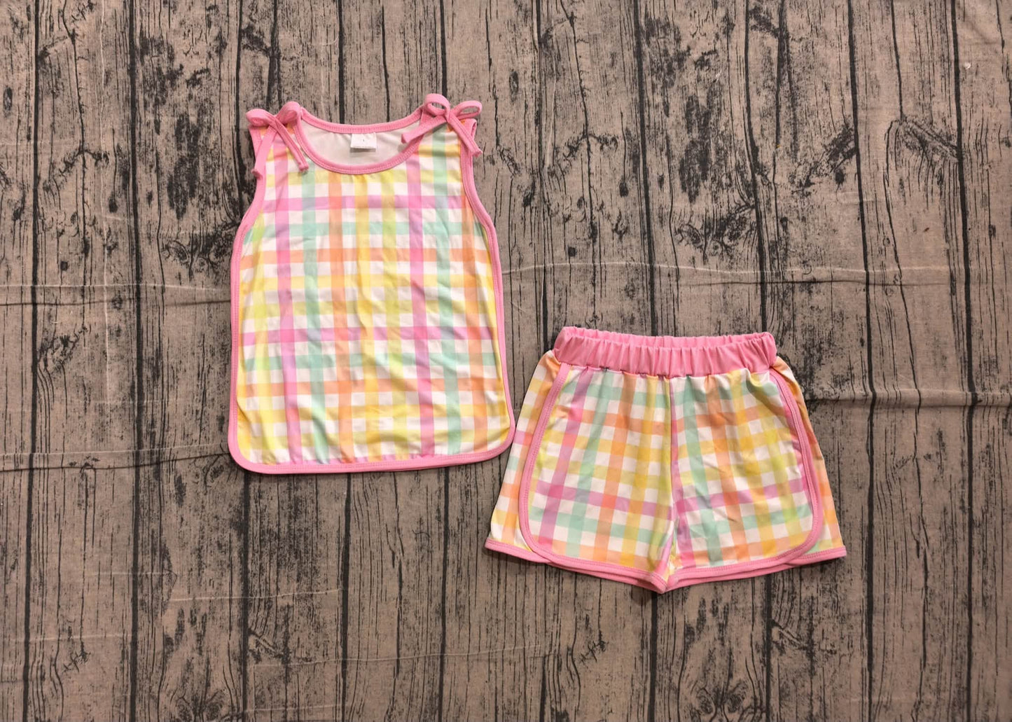 Multi-Color Plaid Shorts Set