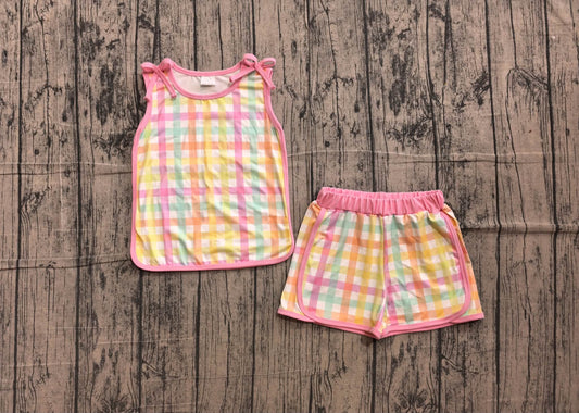 Multi-Color Plaid Shorts Set