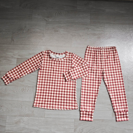 Rust Gingham Pajama Set