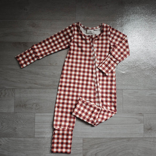 Rust Gingham Zippy