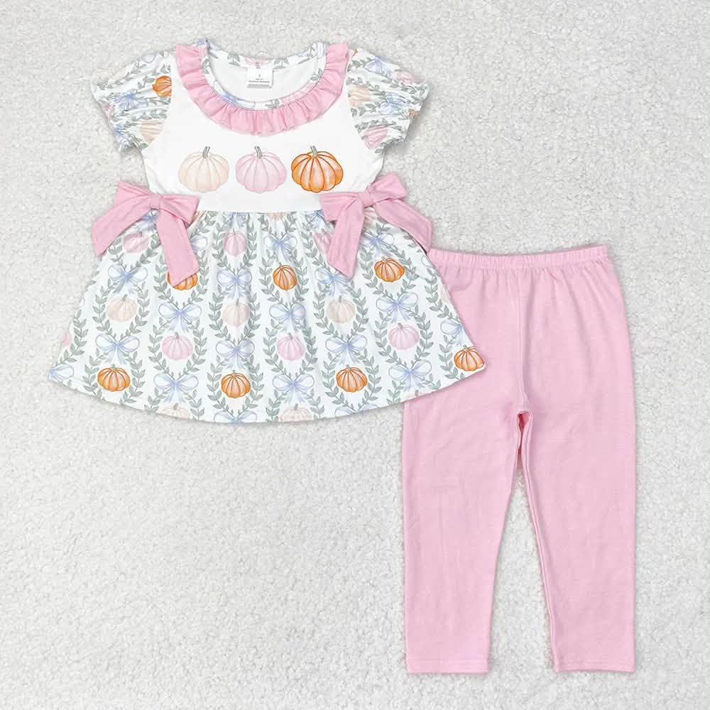 Pumpkin Bow Pants Set