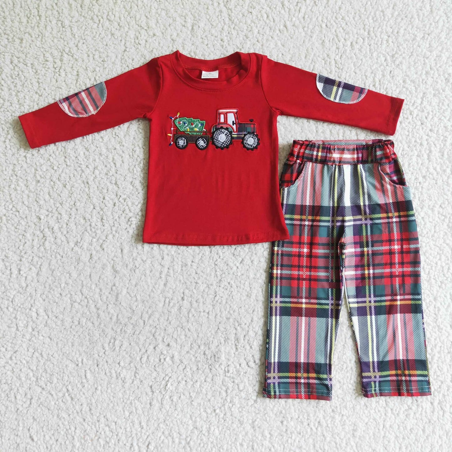 Christmas Tractor Pants Set